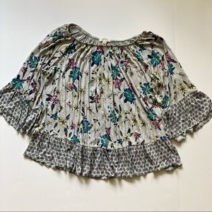 Style & Co. Floral Three Quarter Sleeve Top